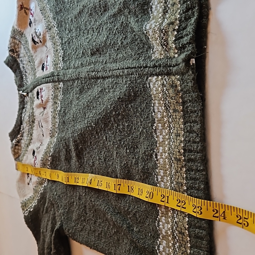 Craft & Barrow, zip-up, snowman sweater.  Size L - Picture 10 of 10